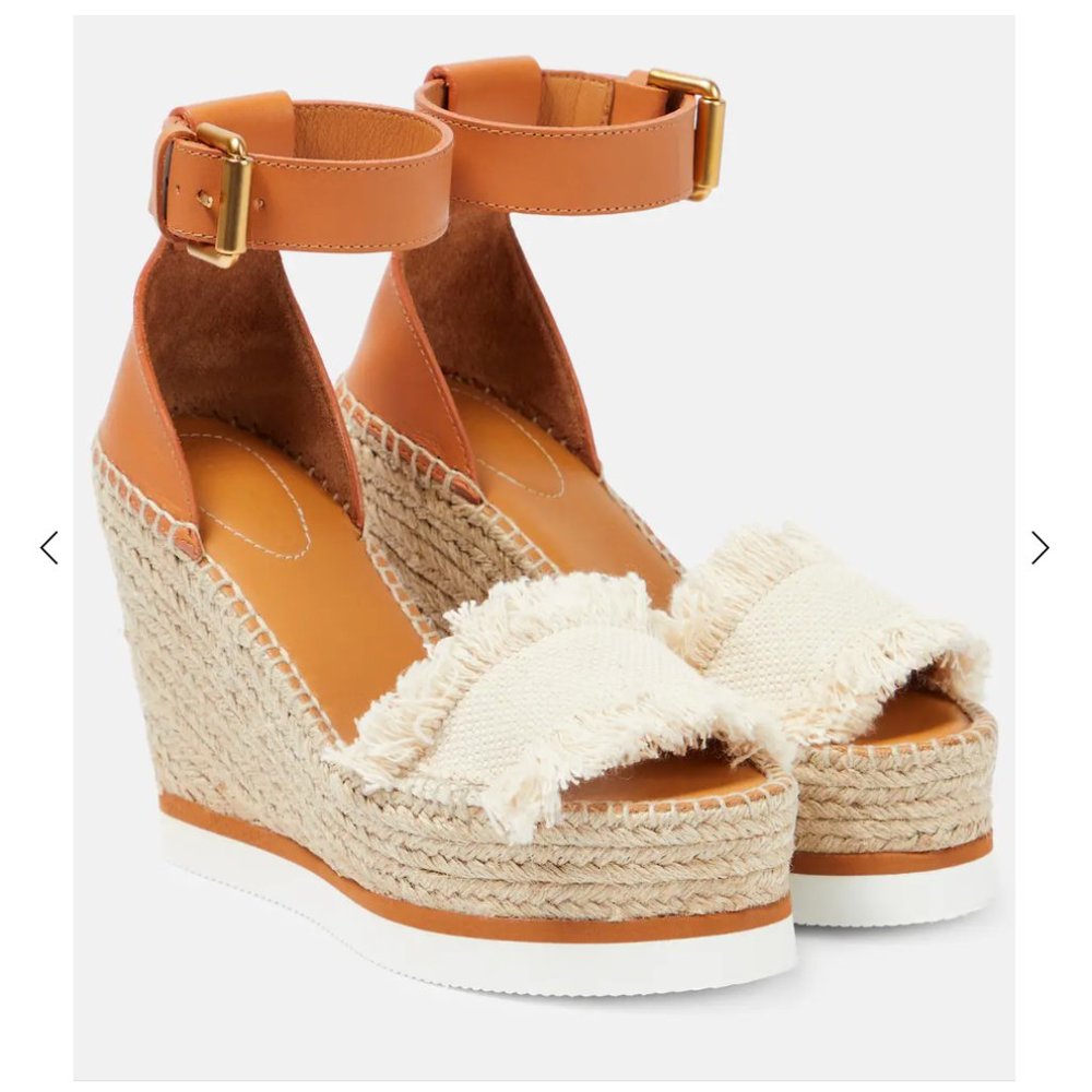 See by Chloé Glyn Canvas Espadrille Wedges, 37